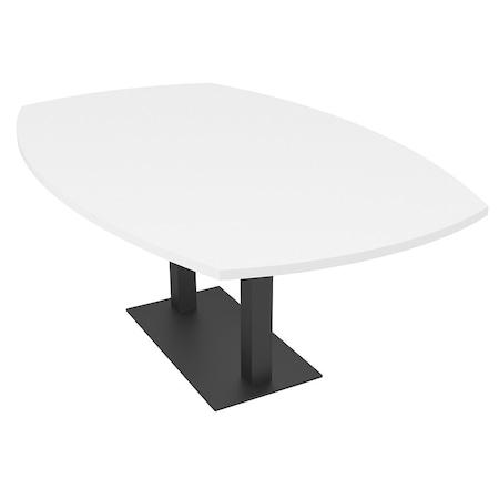 Skutchi Designs Arc Rectangle Meeting Room Table, 45 in W, 84 in L, White HAR-AREC-48X84-DOU.BK-W960