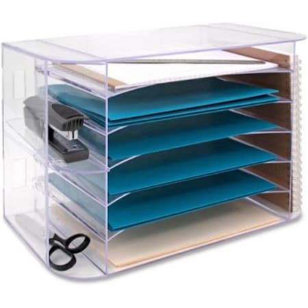 Juki Furniture 6-tray Jumbo Desk Sorter, Clear JU2492201
