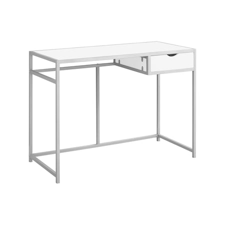 Homeroots 42" White and Silver Computer Desk 333418