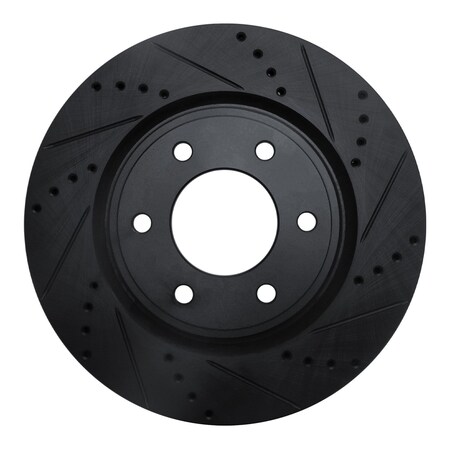 Dynamic Friction Co DFC Brake Rotor - Drilled and Slotted - Black 633-68016R