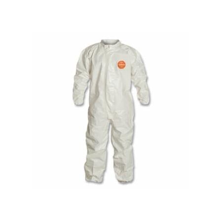 Dupont Tychem 4000 Coverall, Taped Seams, Collar, Elastic Wrist and Ankles, Zipper Front, Storm Flap, 6PK 251-SL125T-XL
