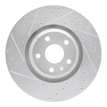 Dynamic Friction Co DFC Brake Rotor - Drilled and Slotted - Silver 631-73054L