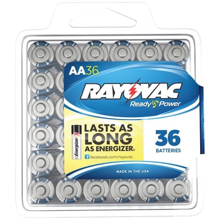Rayovac Alkaline Batteries Reclosable Pro Pack 815-36PPF