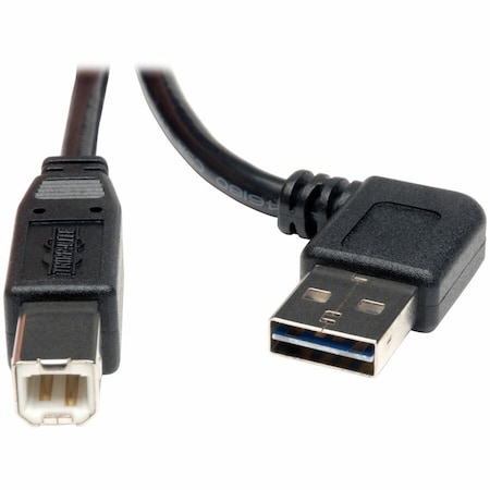 Tripp Lite Right Angle USB Cable, Black, 6ft L UR022-006-RA