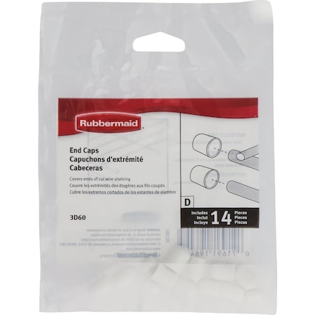 Rubbermaid Endcap, 14PK FG3D60LWWHT