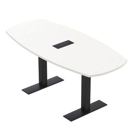 Skutchi Designs Arc Boat Conference Table With Power, 36 in W, 72 in L HAR-ABOT-36X72-T.BK-W960-EBLK