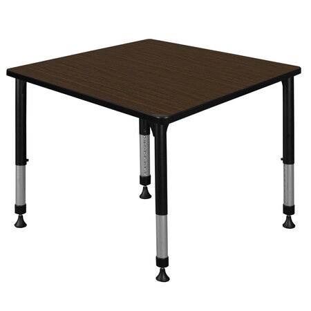 Regency Square Kee Height Adjustable Classroom Activity Table, 36 in W, 36 in L, Neo Walnut TB3636NWAPBK