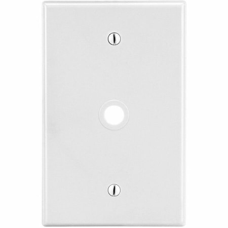Hubbell Wiring Device-Kellems Wallplate, 1-Gang, .406" Opening, Box Mount, White P11W
