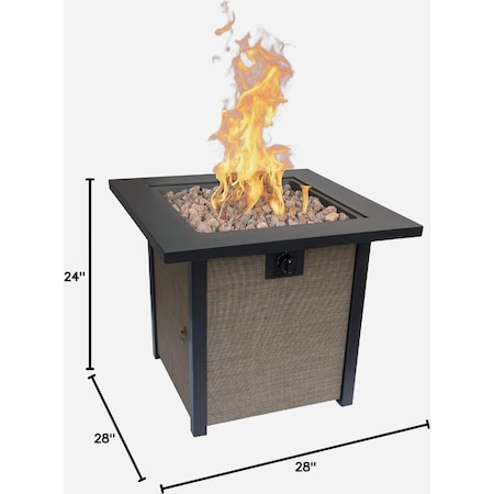 Bond Woodleaf 28'' Square Steel Gas Fire Pit 51846