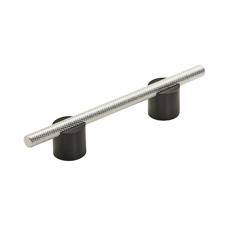Amerock Transcendent 3-3/4 in 96 mm Center-to-Center Matte Black/Polished Nickel Cabinet Pull BP741496MBPN