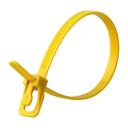 Retyz Reusable Cable Ties, 16 in L, 119 mm Max Bundle Dia., Yellow, Nylon 6/6, 50 lb Strength, 20 PK EVT-S16YW-HA