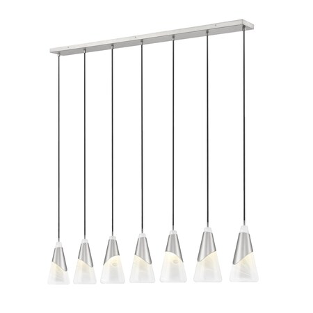 Z-Lite Aimie 7-Light Linear Chandelier, 7 in W, Brushed Nickel 828P7-7L-BN