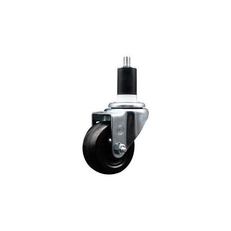 Service Caster 3'' SS Soft Rubber Wheel Swivel 1-1/2'' Expanding Stem Caster SCC-SSEX20S314-SRS-112