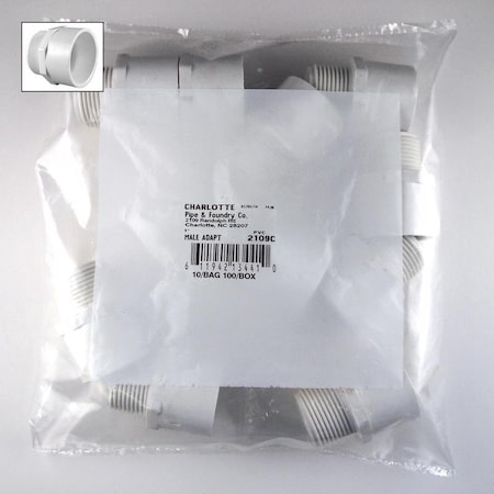 Charlotte Pipe And Foundry ADAPTR 1 IN.MPT SCH40, 10PK PVC02109C1000
