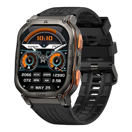 Kospet TANK M3 Ultra 1.96-In.-AMOLED GPS Smartwatch with Silicone Band Black P-MU001-B
