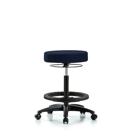 Blue Ridge Ergonomics Bench Stool, Hi, Fabric, BF, Casters, Nav BR-FHBSO-RG-BF-RC-F45