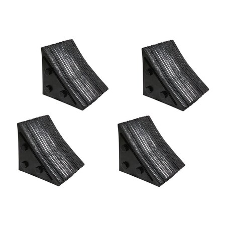 Mytee Products 7 inx7-1/2 inx7-1/2 in Laminated Rubber Wheel Chock for Semi Trucks RVs & Trailers, 4PK WC-RB-SMx4