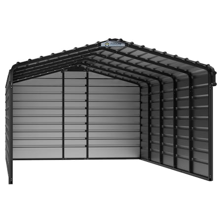 Arrow Storage Products 12 x 24 x 7 ft Charcoal Steel Carport with 3 Wall Kits CPHC122407ECL3