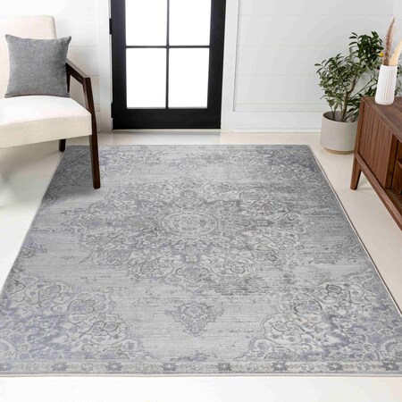Jonathan Y Modern Persian Vintage Moroccan Medallion Light Gray 4 ft. x 6 ft. Area Rug MDP103B-4