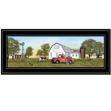 Homeroots Summer on the Farm 2 Black Framed Print Wall Art 404578