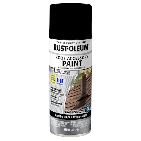 Rust-Oleum Rust Preventative Spray Paint, Carbon Black, Flat, Solvent, 12 Oz 285227
