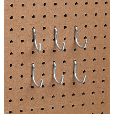Unbranded 1-1/2'' Curved Pegboard Hook, 6-Count 216097