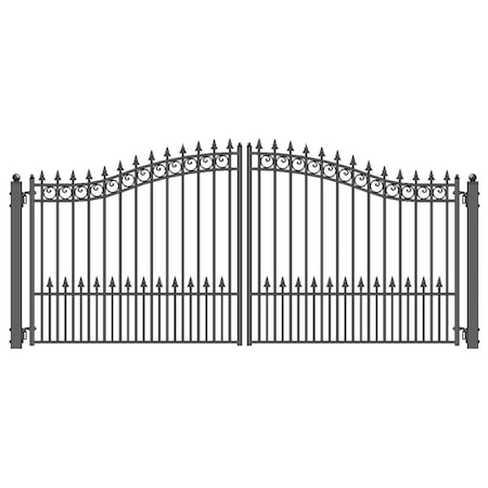 Aleko 16 ft. Prague Style Iron Wrought Dual Swing Driveway Gate DG16PRAD-UNB