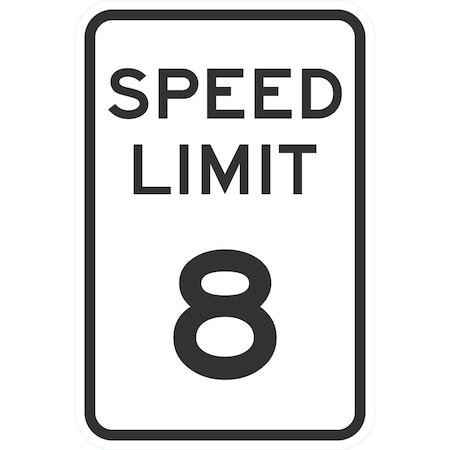 Lyle Speed Limit 8, 12x18, Non-Reflective, White G-4629-NA_12x18