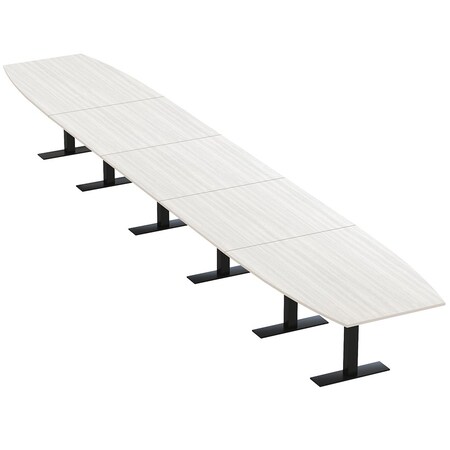 Skutchi Designs 22ft Conference Table With Power Unit | 22 Person Modular Boat Meeting Table | Harmony Series HAR-BOT-48X264-T.BK-WA7976-NA