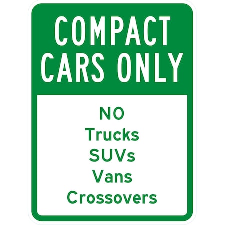 Lyle Compact Cars Only, No Trucks Suvs Vans Crossovers, 18x24, Non-Reflective, White G-10972-NA_18x24