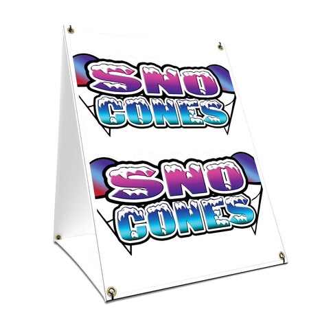 Signmission Sno Cones, 36 Inch x 24 Inch A-frame Yard Sign, Plastic Sign SBC-2436-Sno Cones