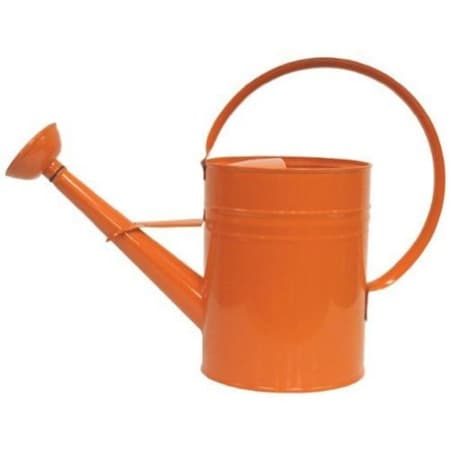 Superherostuff 1 gal Enameled Galvanized Steel Watering Can with Removable Rosette, Tangerine PA2994858
