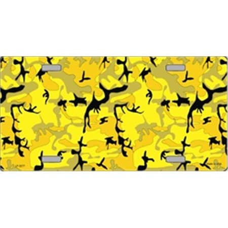 Powerhouse Yellow Camo Camoflage Flat Automotive License Plates Blanks for Customizing PO686177