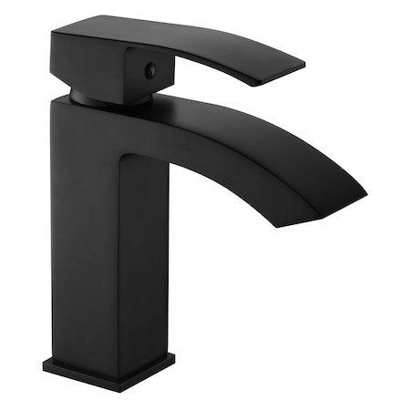 Anzzi Revere Series Single Hole Single-Handle Low-Arc Bathroom Faucet in Matte Black L-AZ037MB