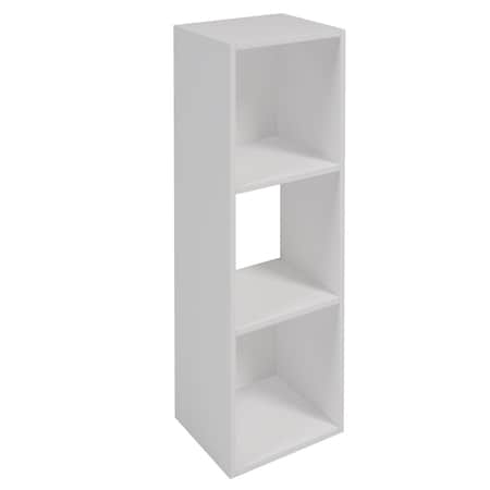 Homeroots 35" White Solid Wood Three Tier Bookcase 489290
