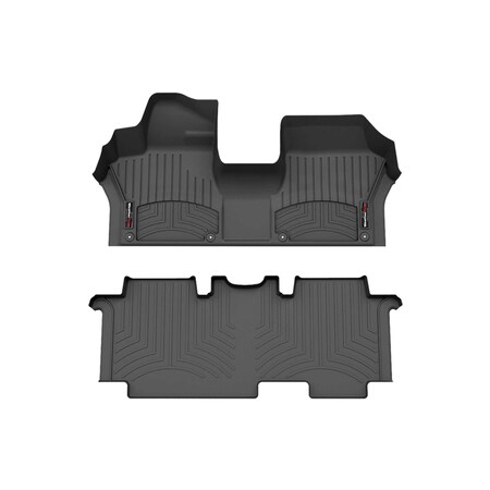 Weathertech Black, Front and Rear Floorliners  Over The Hump 441824-1-2
