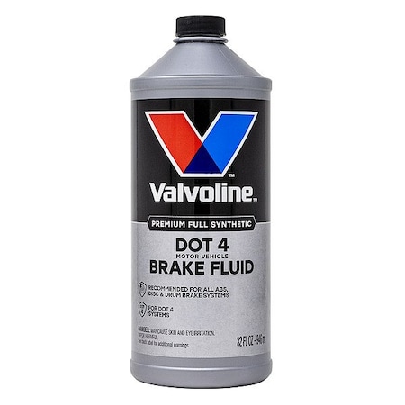 Valvoline Brake Fluid, DOT 4, Glycol, Yellow, 12 oz VVDOT432