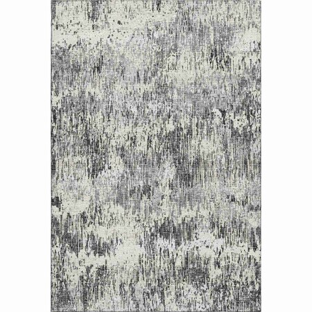 Homeroots 5' X 8' Gray Brown And Ivory Abstract Washable Indoor Outdoor Area Rug 643584