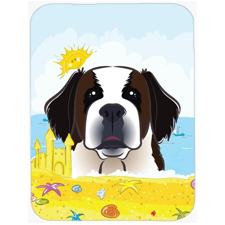 Carolines Treasures Saint Bernard Summer Beach Glass Cutting Board- Large BB2114LCB