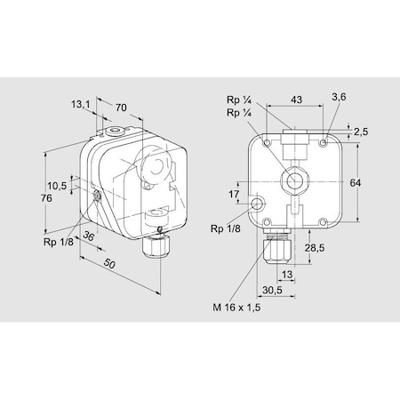 Honeywell Kromschroder SW, PRESS, GAS, DG 500UG 3K2 KS84447575