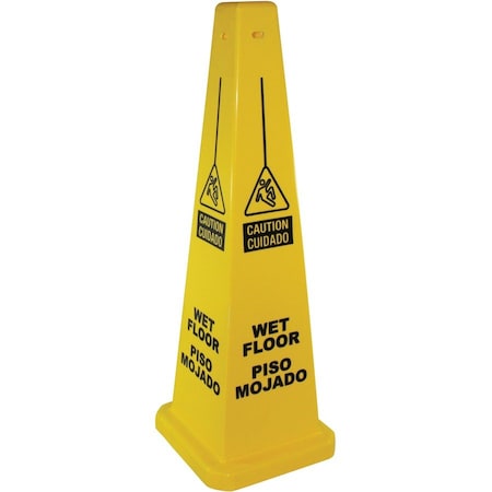 Impact Products Floor Sign, 36 1/4 in Height, 12 1/4 in Width, Plastic, English, Spanish 23879