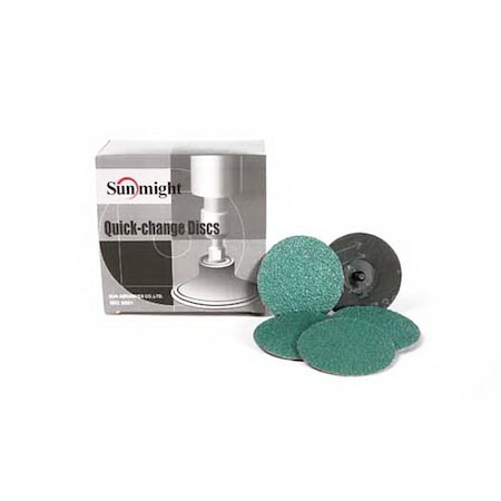 Sunmight Usa 00105 Closed Coated Quick Change Disc, 3 in, P60 Grit, Alumina Zirconia, Roloc Attachment 105