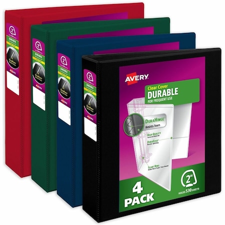 Avery Binder, Dark Colors Durable View, PK4 05638
