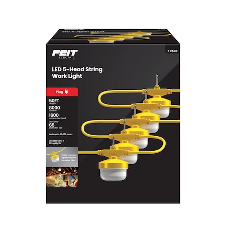 Feit Electric Feit Pro Series 8000 lm LED Corded String/Linkable Work Light WORKSL50-5G2