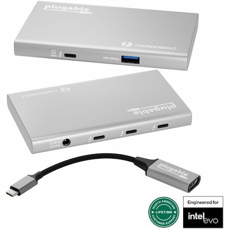Plugable Technologies PLUGABLE USB4 HUB, 5-IN-1 THUNDERBOLT 4 HUB WITH 60W CHARGING, INCLUDES 1X USB-C USB4-HUB3A