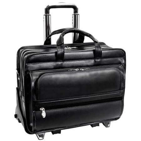 A1 Luggage 4T9996 15.6 in. Franklin Leather Patented Detachable Wheeled Laptop Briefcase A12591847