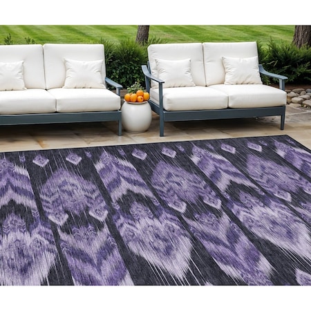 Homeroots 9' X 12' Purple Lavender And Plum Southwestern Washable Indoor Outdoor Area Rug 587828