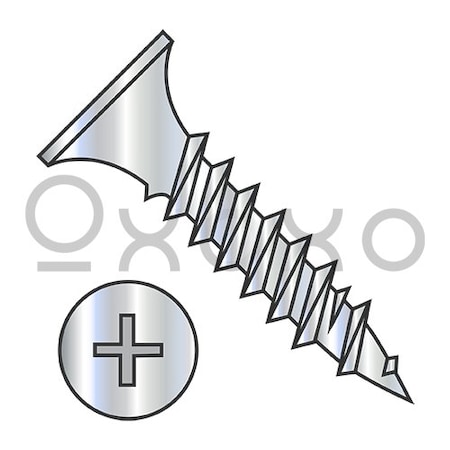 Oxoxo 6-18X1 5/8 Phillips Bugle Head Fine Thread Drywall Screw Sharp Point Zinc, 5000PK 610499