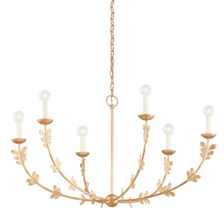 Troy Lighting Florian 6 Light Chandelier 40 In. Vintage Gold Leaf F4440-VGL