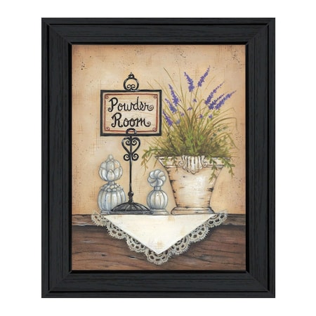Homeroots Powder Room 3 Black Framed Print Wall Art 407805